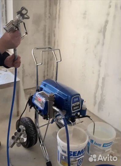 Аренда безвоздушная покраска шпатлёвка гидроизоляц