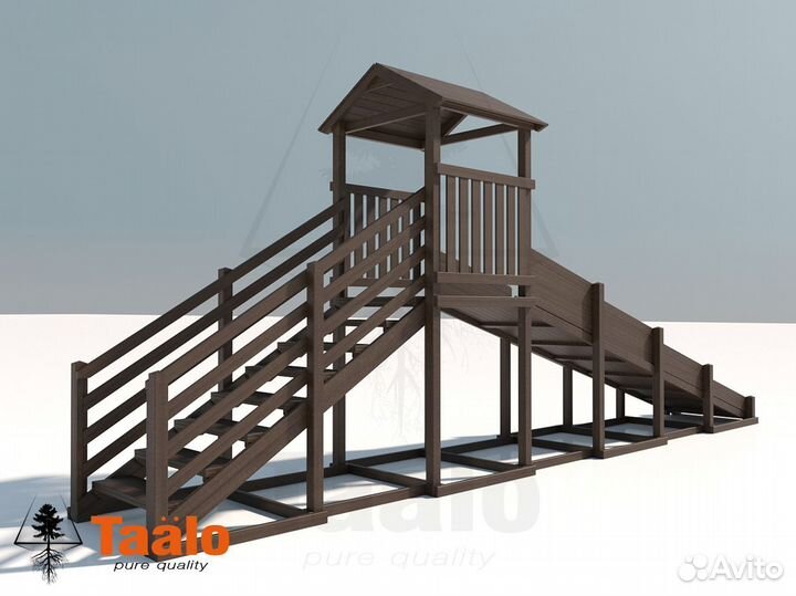 Игровая конструкция широкая горка Серия W модель 2