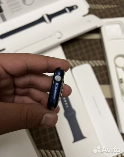 Часы apple watch series 6 44 mm blue