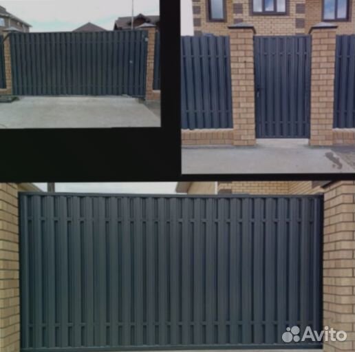 Откатные\Распашные ворота с монтажом с покраской