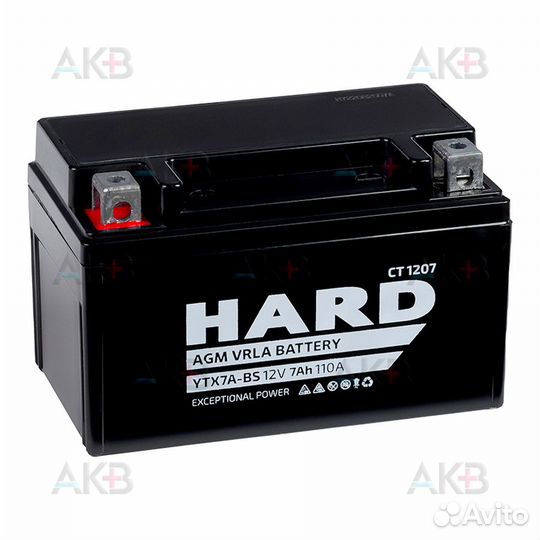Аккумулятор для мопеда и скутера hard YTX7A-BS 12V