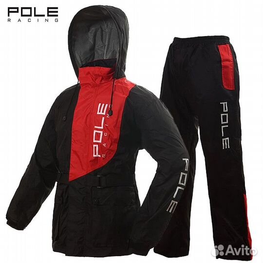 Мото дождевик pole Красный раздельный мотодождевик