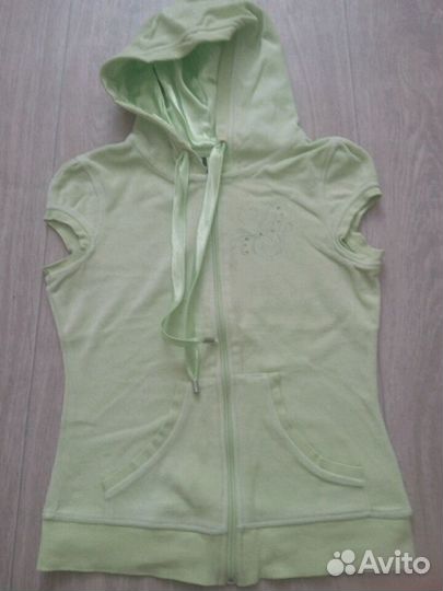 Велюровая кофта с коротким рукавом