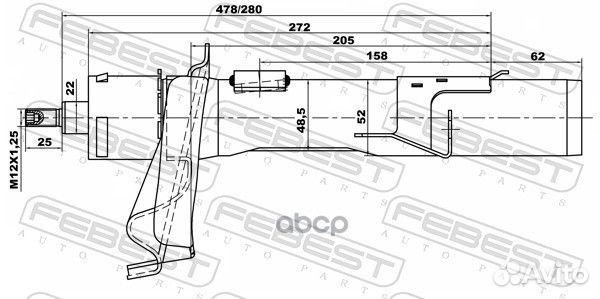 Амортизатор передний ford focus 08-11 (компл-2ш
