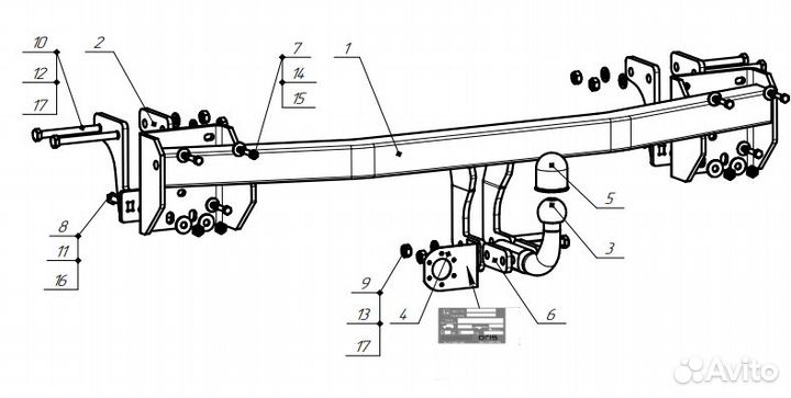 Фаркоп Митсубиси (Mitsubishi) Outlander SUV 2012