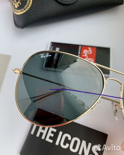 Солнцезащитные очки ray ban aviator 3026 черные