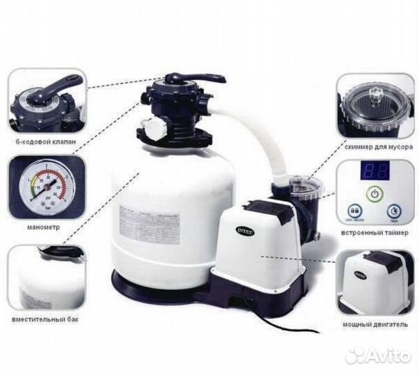 Песочный насос-фильтр intex 26646 6000 Л/Ч