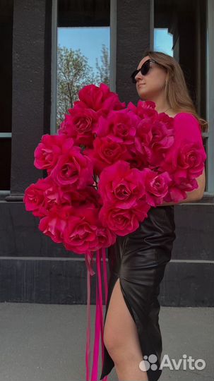 Малиновые французские розы Цветы для любимой