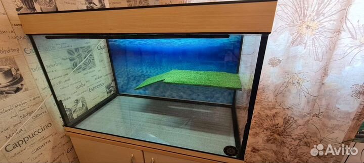 Большой аквариум с тумбой в комплекте, аксессуары