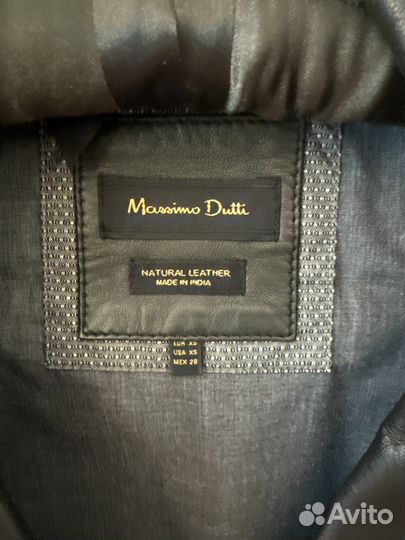 Кожаная куртка косуха massimo dutti xs