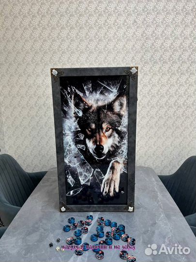 Нарды ручной работы со стеклом 