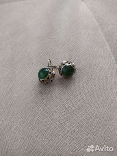 Серьги серебро СССР 875 проба