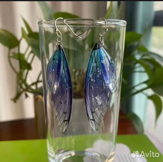 Серьги крылья бабочки