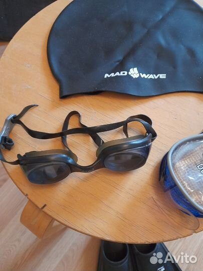 Ласты, шапочка, очки для плавания