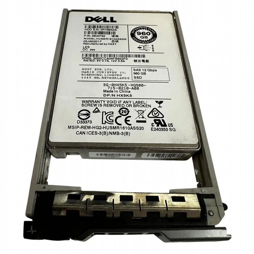 [HX5K5] Жесткий Диск Dell 960gb Sas 2,5" Ssd Hx5k5