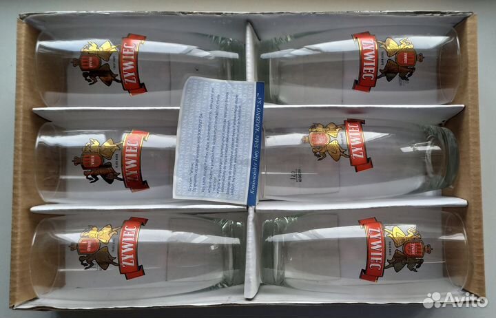 Набор пивных бокалов Польша Krosno Кросно Винтаж