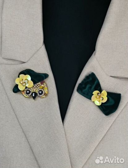 Брошь Сова ручной работы