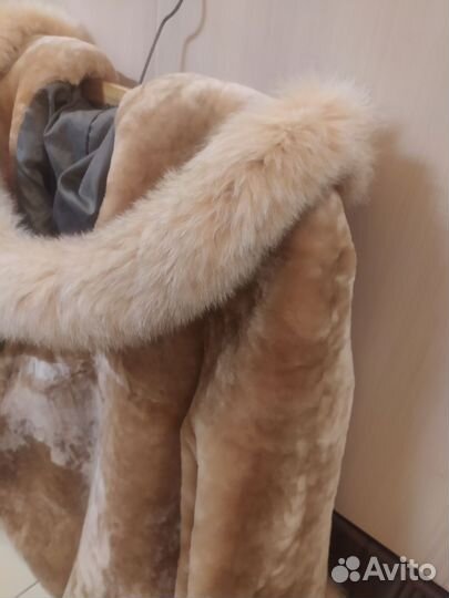 Полушубок мутон+ песец