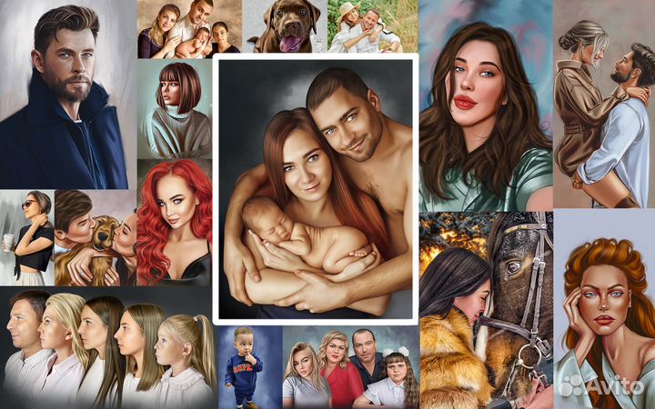 Портрет по фото на холсте Казань