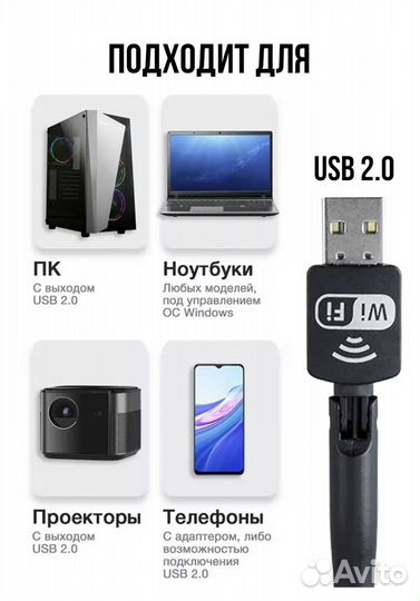 WiFi адаптер вайфай для компьютера для ноутбука