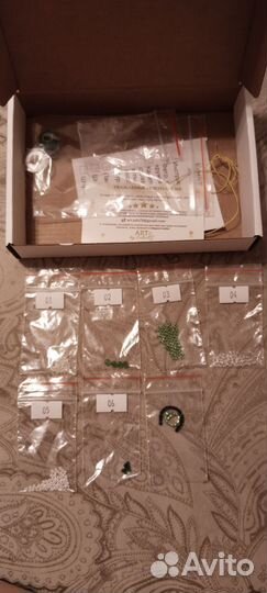 Остатки от набора для вышивания броши