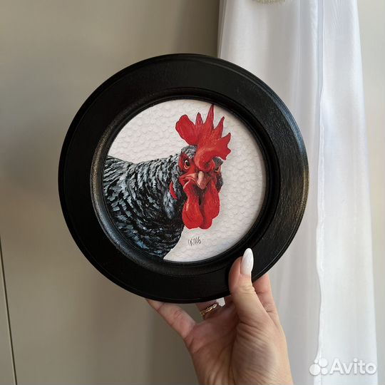 Картина Петух круглая