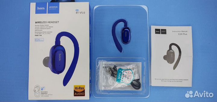 Гарнитура блютуз Hoco Premium Дизайн Blue