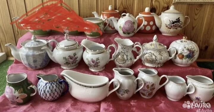 Фарфор СССР Чайник молочник Гдр Дулево Лфз