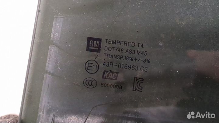 Стекло боковой двери левое заднее Chevrolet Trailblazer