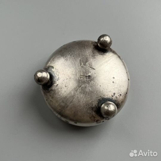 Серебряная сахарница и солонка.Хлебников. 84 проба