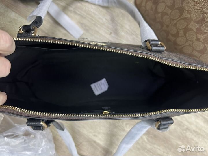 Сумка Coach канва+натуральная кожа