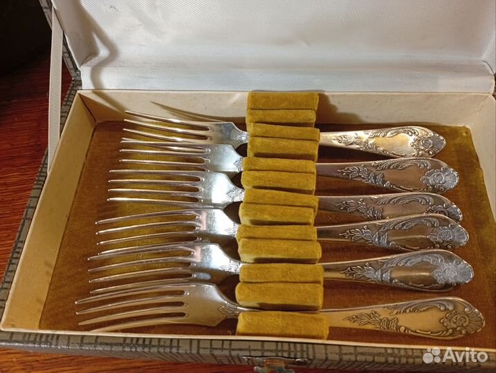 Вилки десертные, мельхиор, зиш, СССР