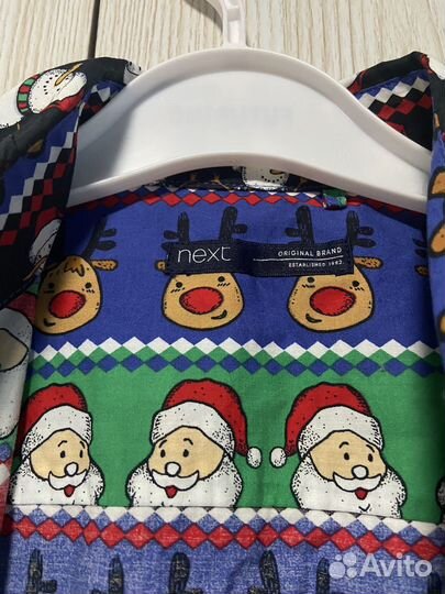 Рубашка новогодняя next 140