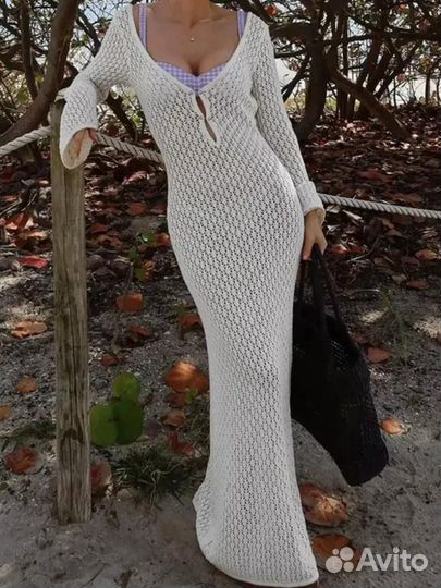 Платье вязаное пляжное