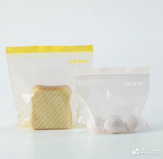 Istad истад Пакет закрывающийся,желтый/белый IKEA