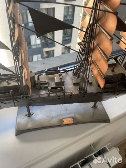 Корабль металл латунь макет 650 на 400 мм