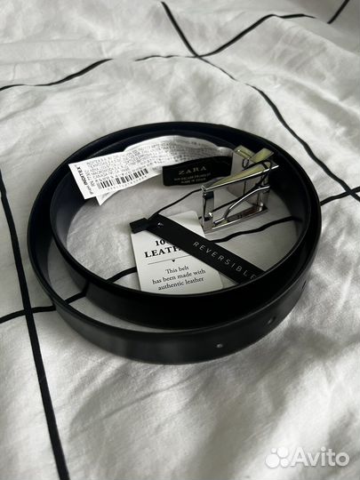 Мужской кожаный ремень zara