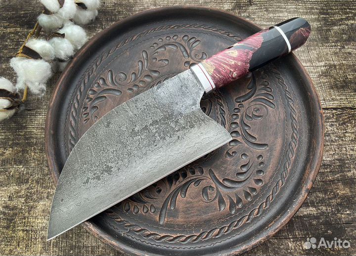 Поварской шеф нож Серб из дамасской стали