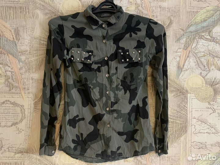 Рубашка блузка Италия милитари 42 р-р