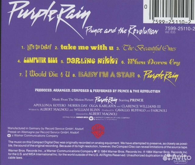 Original Soundtrack: Purple Rain (1 CD)