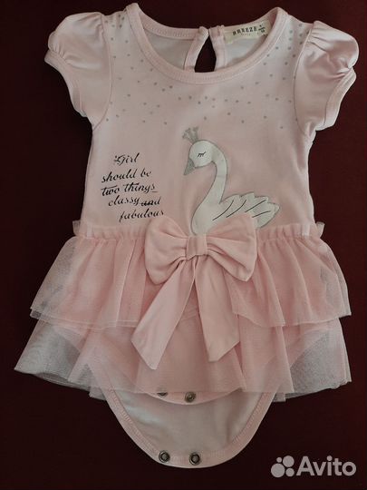 Летние платья и боди для девочки р 68 хлопок