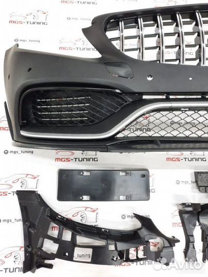Бампер C63 Edition 1 с решеткой W205 13-18 Chrome