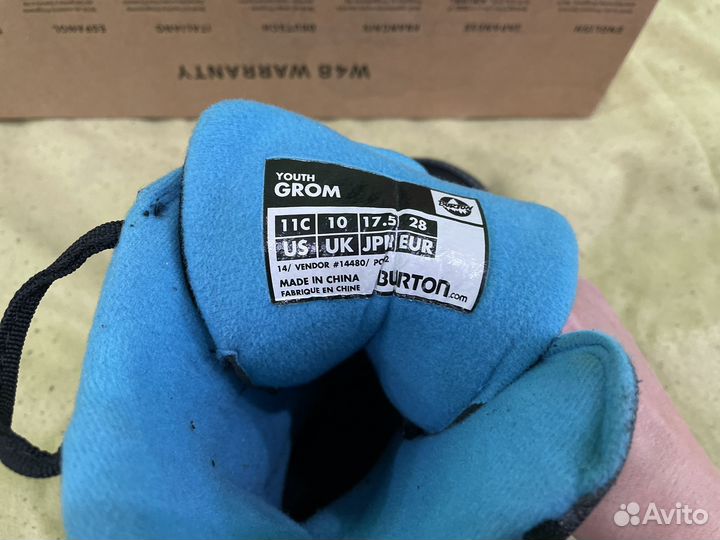 Детские сноубордические ботинки, крепления