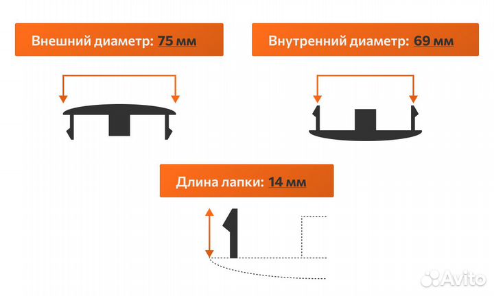 Комплект: колпак на диск Mercedes AMG 4 шт