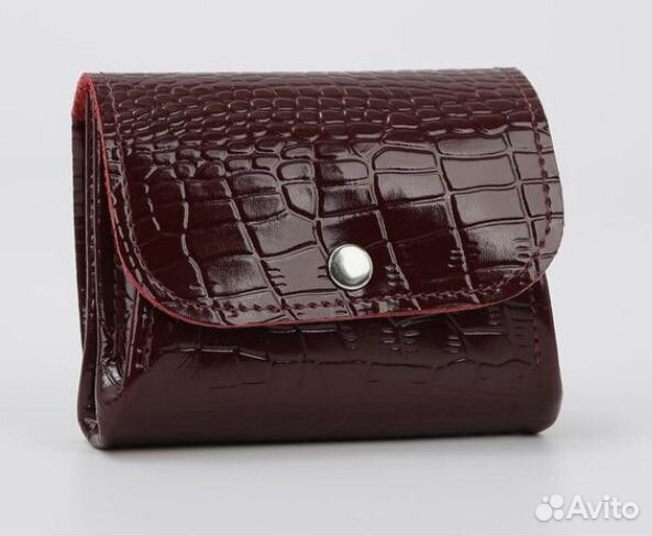 Монетница-кошелёк на кнопке 3отд кожа Россия