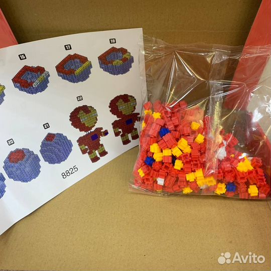 3D конструктор из мини блоков. Железный человек 88