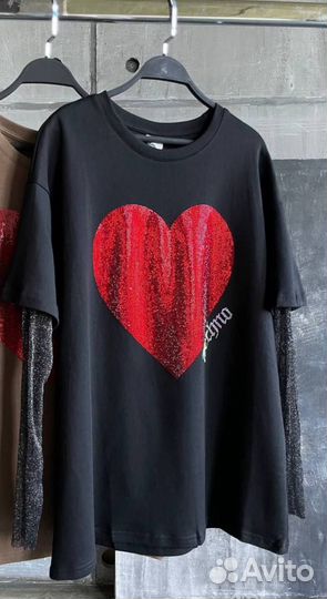 Футболка с длинным рукавом сердце
