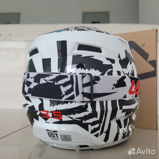Мотошлем Leatt Moto 3.5 Helmet Kit (Zebra) L