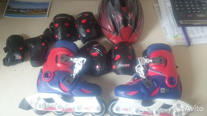 Коньки роликовые oxilo + защита