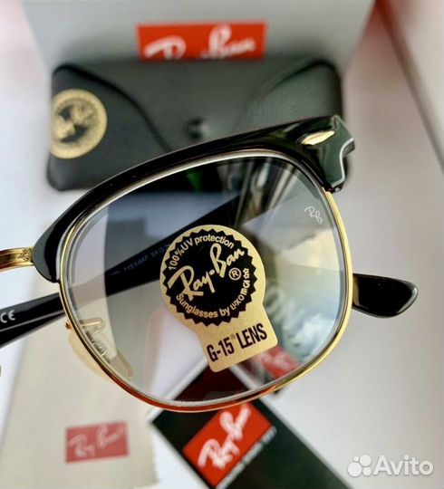 Солнцезащитные очки ray ban clubmaster пепельный